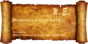 Moskovicz Evariszt névjegykártya